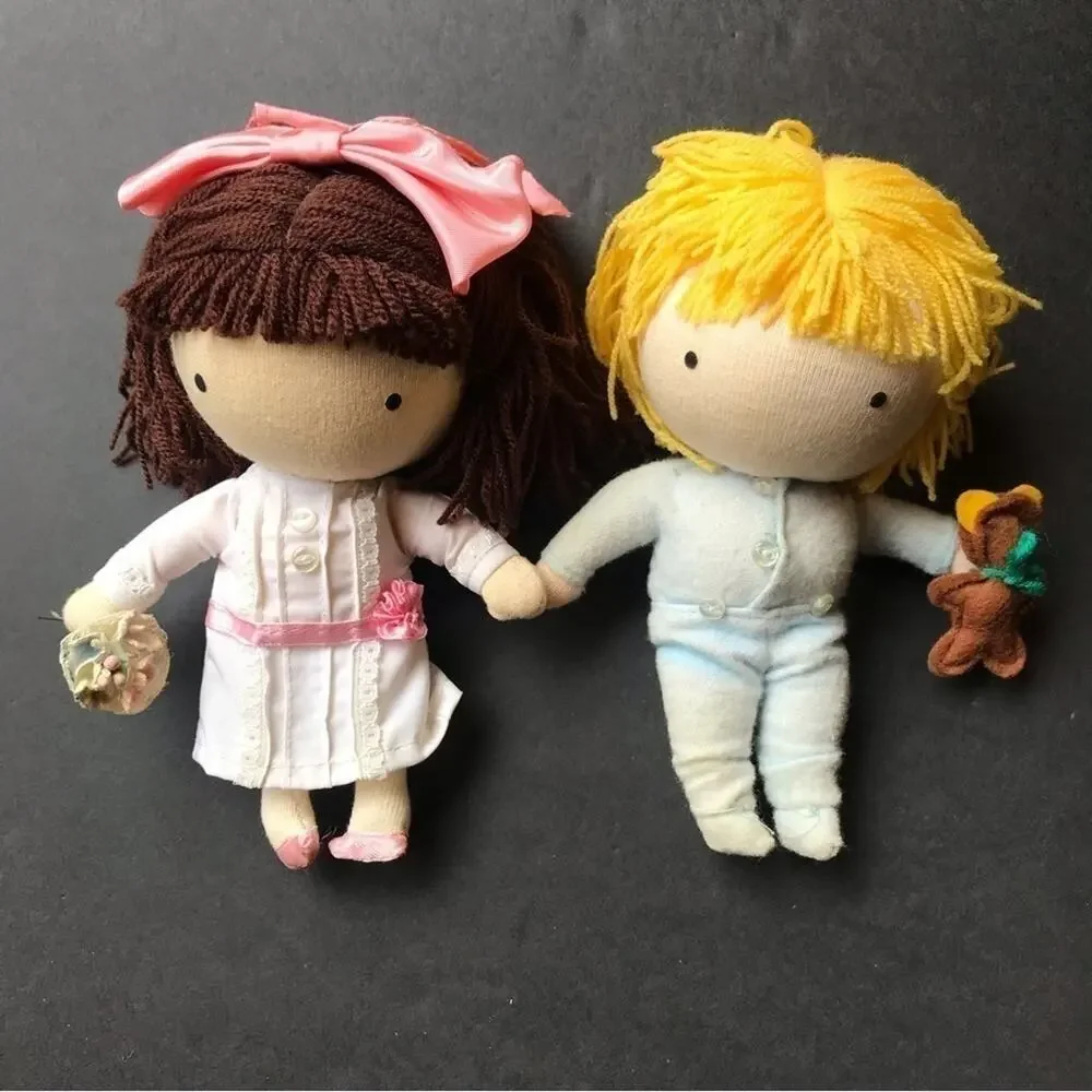 Vintage Joan Walsh Anglund Pair of Dolls and Book Set